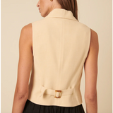 Nobody's Child Cream Double Breasted Cropped Waistcoat