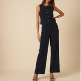 Nobody's Child Navy Marion Straight Leg Trousers