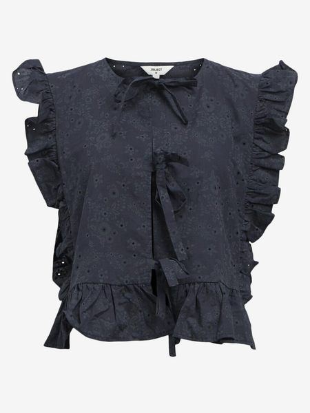 Object Ruffled Top - Black (Sky Captain)