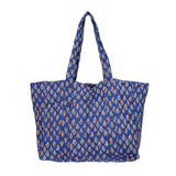 Black Colour Quilted Tote Bag - Blue Icon