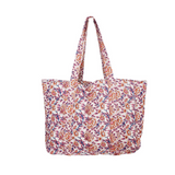 Black Colour Quilted Tote Bag - Fairy Flower