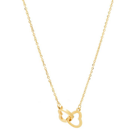 Linked Heart Necklace - Gold