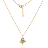 Splay Necklace In Gold With Aqua Chalcedony