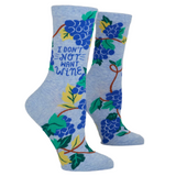 Blue Q "I Don't Not Want Wine" Women's Crew Socks