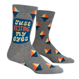 Blue Q 'Just Resting My Eyes' Men's Crew Socks