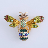 Tipped Wing Bee Brooch In Bold, Green & Red