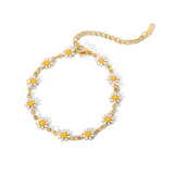 Daisy Bracelet In White & Gold
