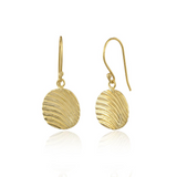 Etched Disc Drop Earring In Gold
