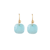 Faceted Natural Stone Earring In Aquamarine