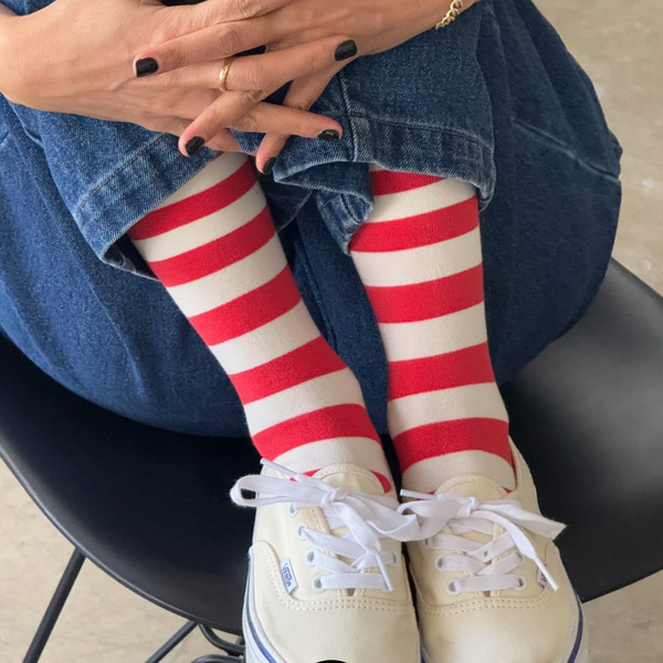 Le Bon Shoppe - Wally Socks White/Red