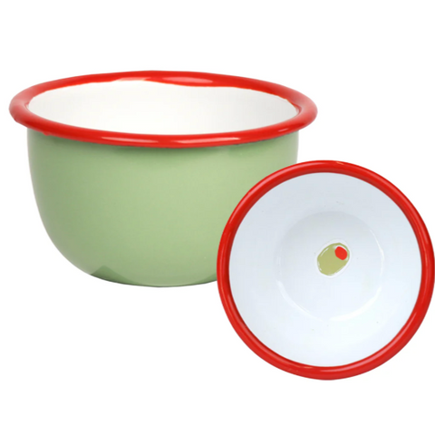 Enamel Bowl - Olive 10cm