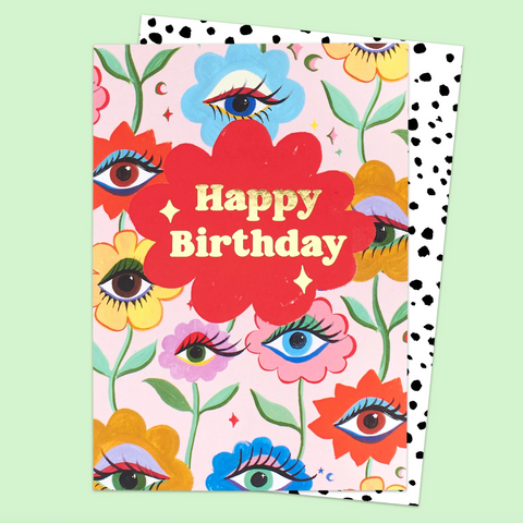 Flower Eyes Birthday Card