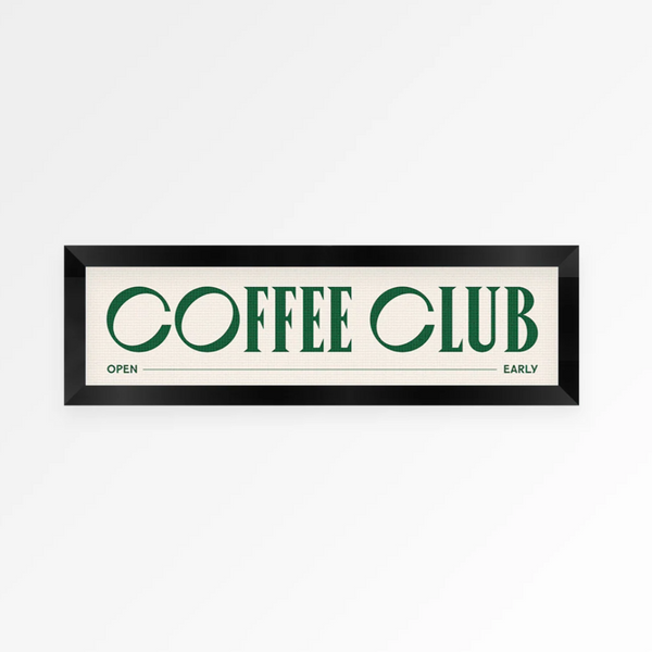 Coffee Club Panoramic Framed Print