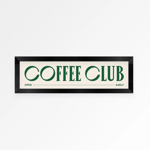 Coffee Club Panoramic Framed Print