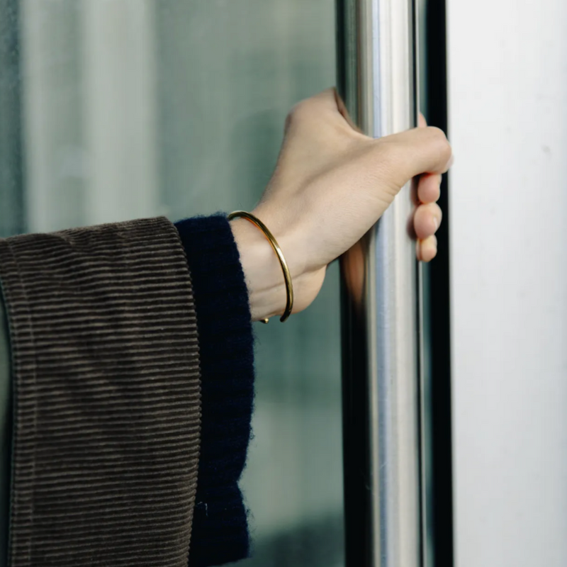 Nordic Muse Minimal Gold Cuff Bangle, Tarnish-Free Gold Plating