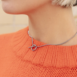 Nordic Muse - Silver Herringbone Toggle Chain Necklace, Waterproof