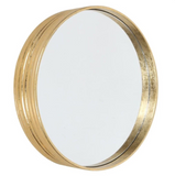 Gold Leaf Ribbed Cylinder Mirror
