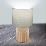 Ceramic Table Lamp With Shade - Honey Lines