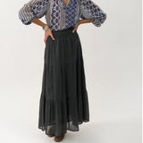 Lollys Laundry Diamond Maxi Skirt - Washed Black