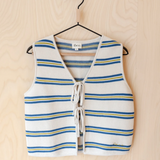 TBCo Women's Cotton Knitted Vest - Blue Stripe