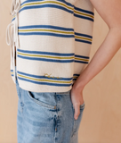 TBCo Women's Cotton Knitted Vest - Blue Stripe