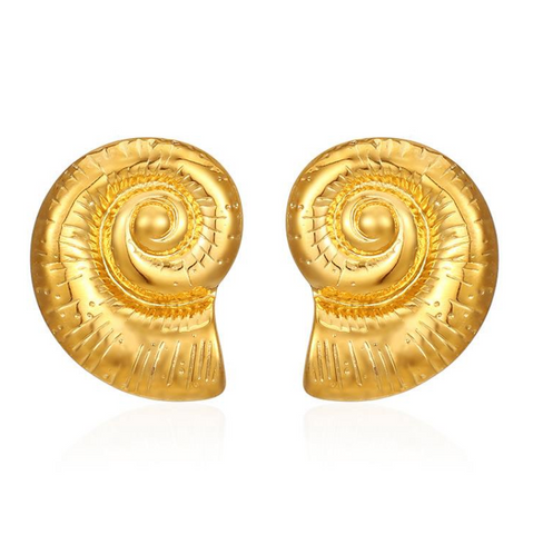 Consortium Ammonite Earring - Gold