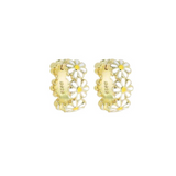 Consortium - Enamel Daisy Hoop - Gold