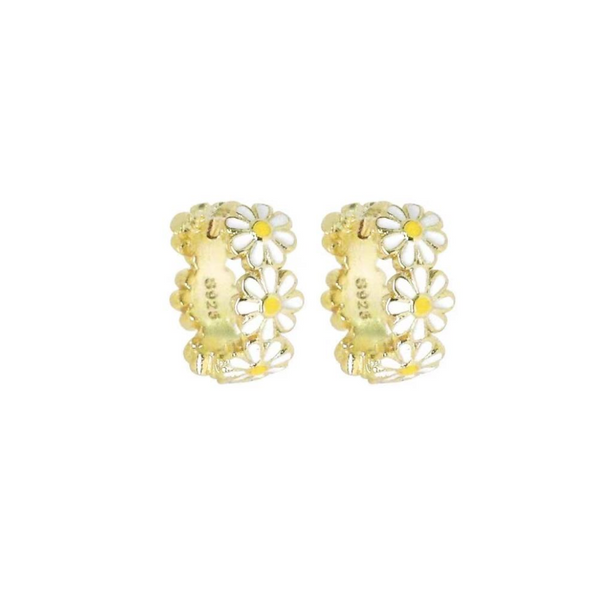 Consortium - Enamel Daisy Hoop - Gold
