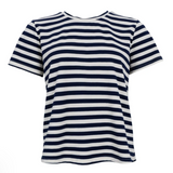 Black Colour Maisy SS Tee - Navy Stripe