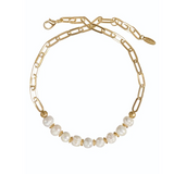 Hot Tomato Nine in a Line - Natural Pearls Worn Gold