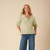 Nobody's Child Emmie Blouse Green Floral