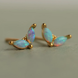 Silk Purse Sows Ear - Opal Lotus Petal Stud Earrings