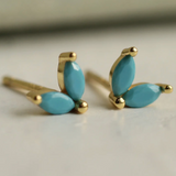 Silk Purse Sows Ear - Turquoise Petal Stud Earrings