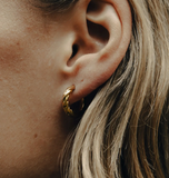 Nordic Muse Gold Mini Twist Leverback Huggie Hoop Earrings, Waterproof