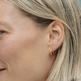 Nordic Muse Gold Everyday Hoop Earrings 1cm, Waterproof
