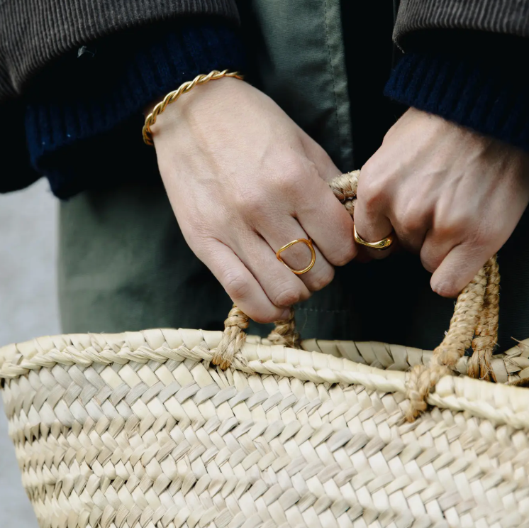 Nordic Muse Gold Abstract Circle Ring