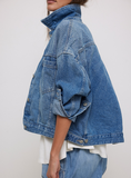 Free People Opal Swing Denim Jacket - Cowboy Romance