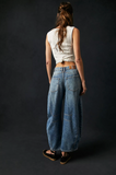 Free People Good Luck Barrel Jeans - Ultra Light Beam