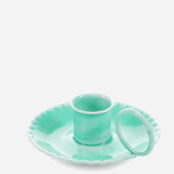 Enamel Chamberstick Candle Holder - Aqua