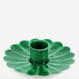 Enamel Flat Flower Candle Holder - Green