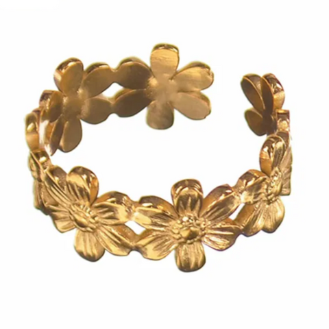 Daisy Adjustable Ring - Gold