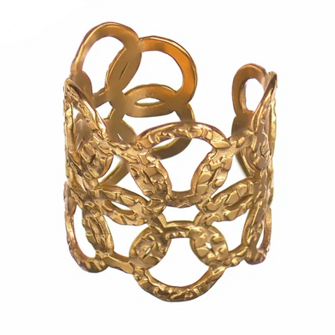 Flower Power Adjustable Ring - Gold
