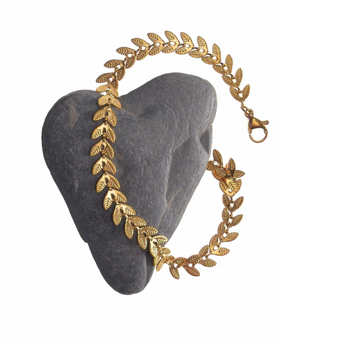 Hot Tomato Laurel Leaves Bracelet - Gold