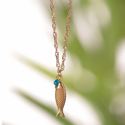 Hot Tomato Catch of the Day Necklace - Gold