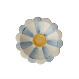 Small Ceramic Dipping Bowl - Blue - Hand-Painted Stripes