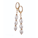 Hot Tomato Trio Faux Pearl Drop Earrings