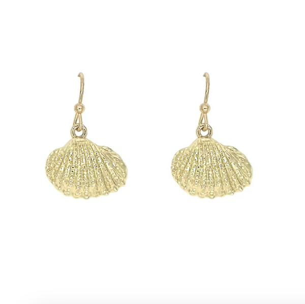 Isles & Stars Delicate Brass Seashell Earrings - Gold