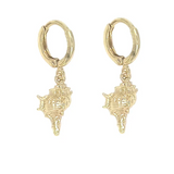 Isles & Star Delicate Conch Brass Drop Earrings - Gold