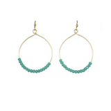 Isles & Stars Glass Beaded Hoop Earrings - Gold - Turquoise