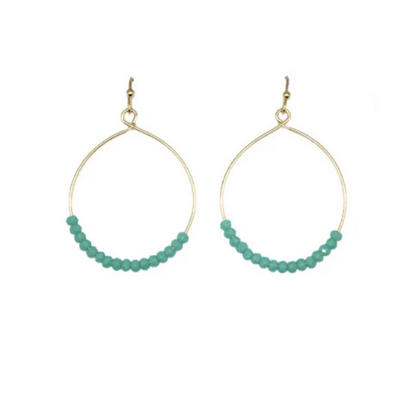 Isles & Stars Glass Beaded Hoop Earrings - Gold - Turquoise